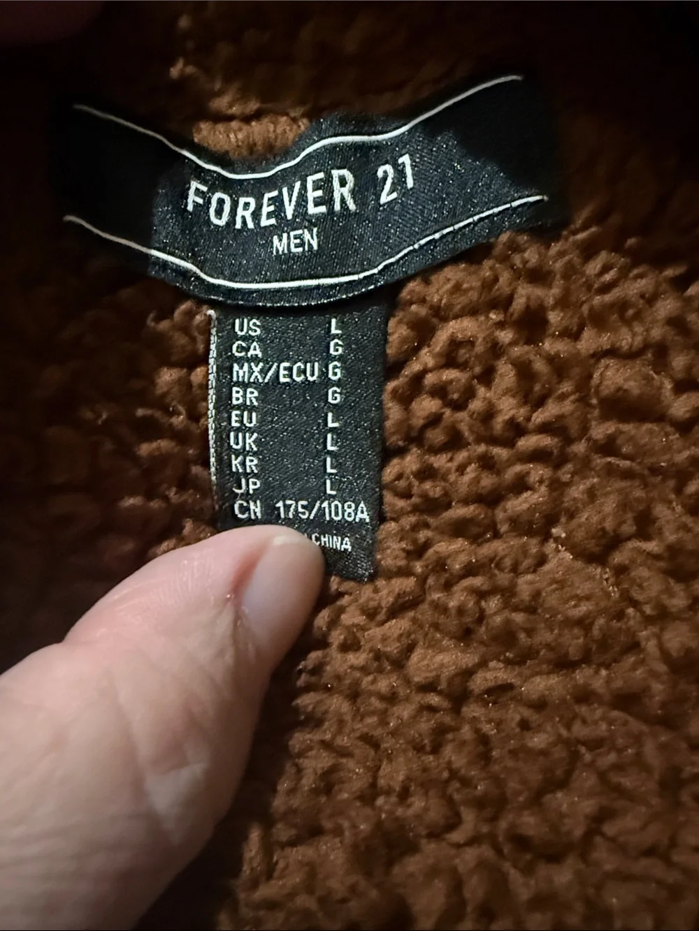 Forever 21 Men's Brown Sherpa Jacket